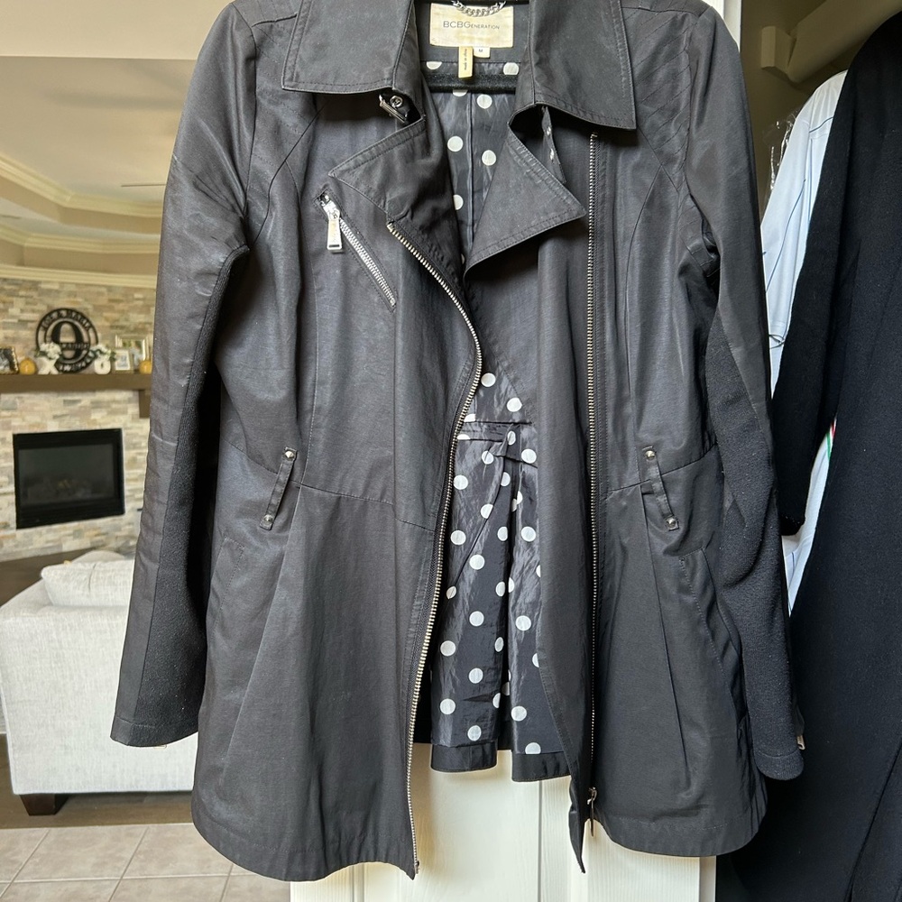 BCBGeneration Black Trench Coat Classic Elegance